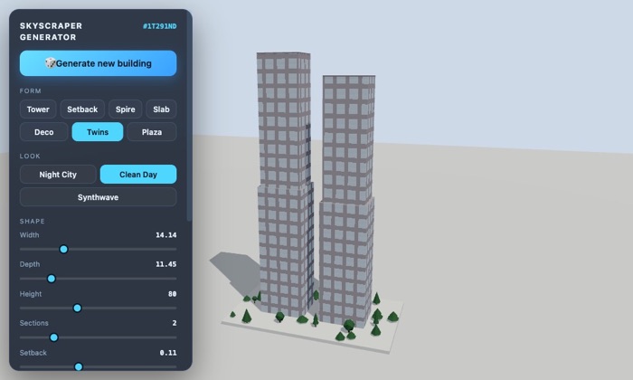 Low Poly Skyscraper Generator